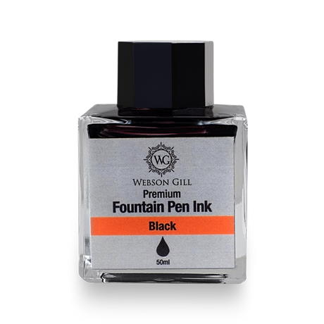 Webson Gill Black Ink in a Jar Universal Fountain Pen Refill, 50ml—ideal for calligraphy and fountain pen users.