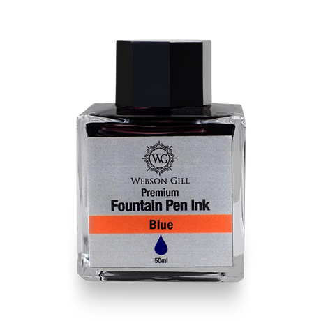 The Webson Gill Blue Ink in a Jar Universal Fountain Pen Refill, 50ml with black cap, is perfect for fountain pen and calligraphy enthusiasts.