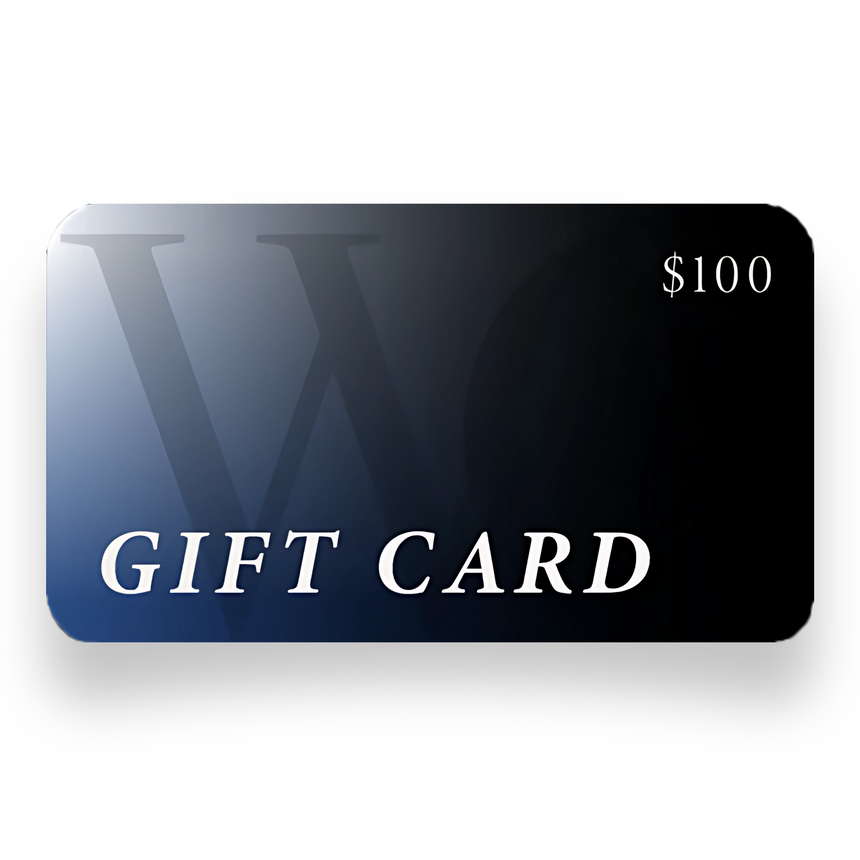 A $100 Webson Gill Gift Card with a blue-black gradient background and bold white text—ideal for your next Webson Gill purchase.