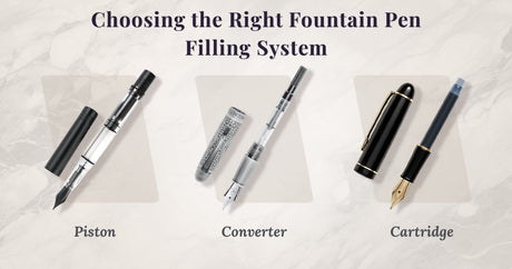 Choosing the Right Fountain Pen Filling System: Cartridge vs. Converter vs. Piston