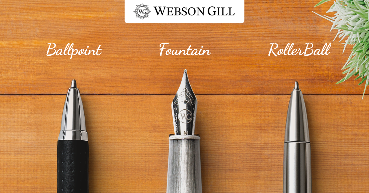 Your Quick Guide to Fountain, Rollerball, and Ballpoint Pens