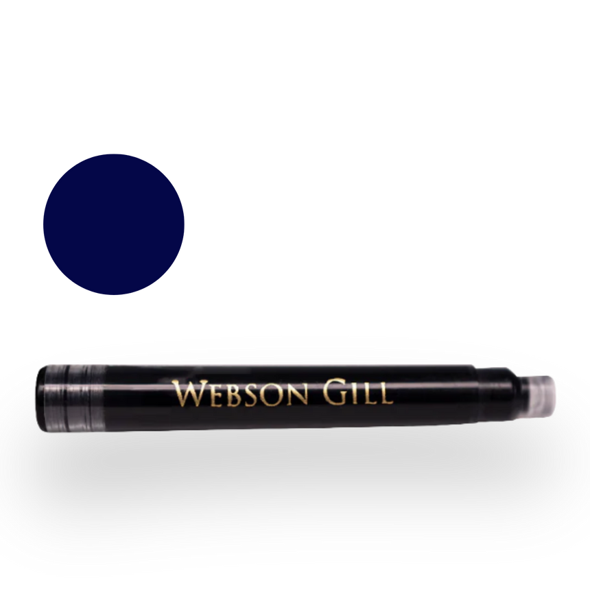 Blue Fountain Ink Refill for Webson Gill Fountain Pens, Instant Insert, No Bleed, No Smudge, 8 Cartridges